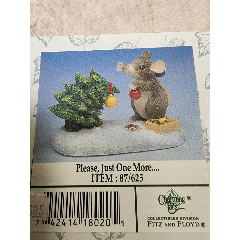 Charming Tails Fitz and Floyd Please Just One More Mouse Figurine 87/625